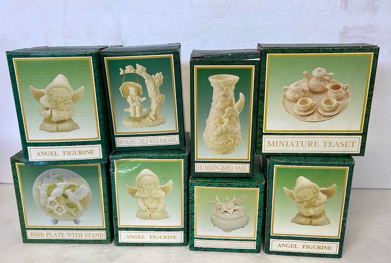 Photo 1 of NOS MINIATURE TEA SET, FIGURINES & MORE - BY JADE COLLECTION COMPANY 