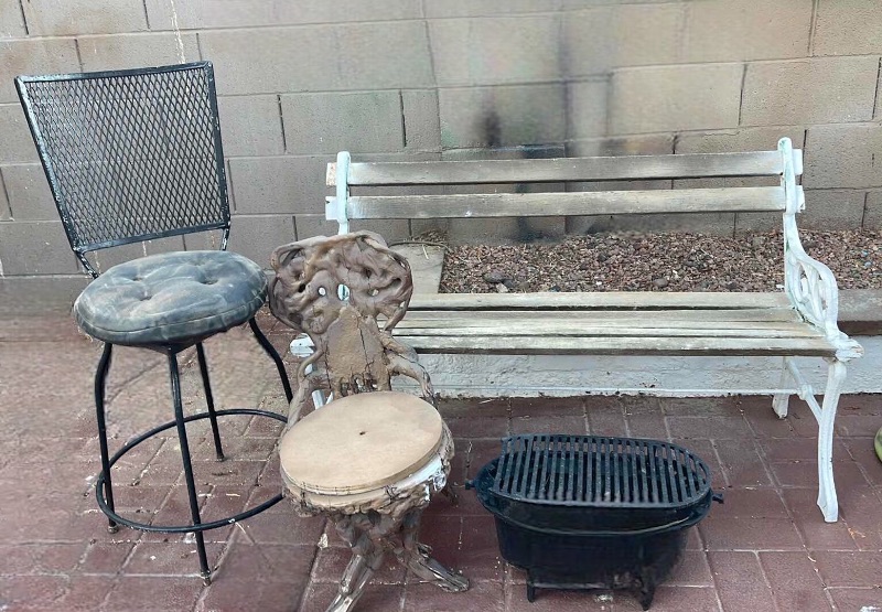 Photo 1 of BENCH, BARBECUE, CHAIR ALL WEATHERIZED - NEEDS TLC 