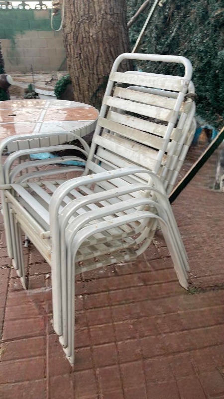 Photo 2 of OUTDOOR TILED TOP TABLE & 4 CHAIRS  NEED TLC 
