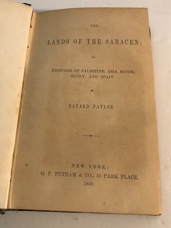 Photo 4 of 1855 ANTIQUE BOOK “THE LANDS OF THE SARACEN”