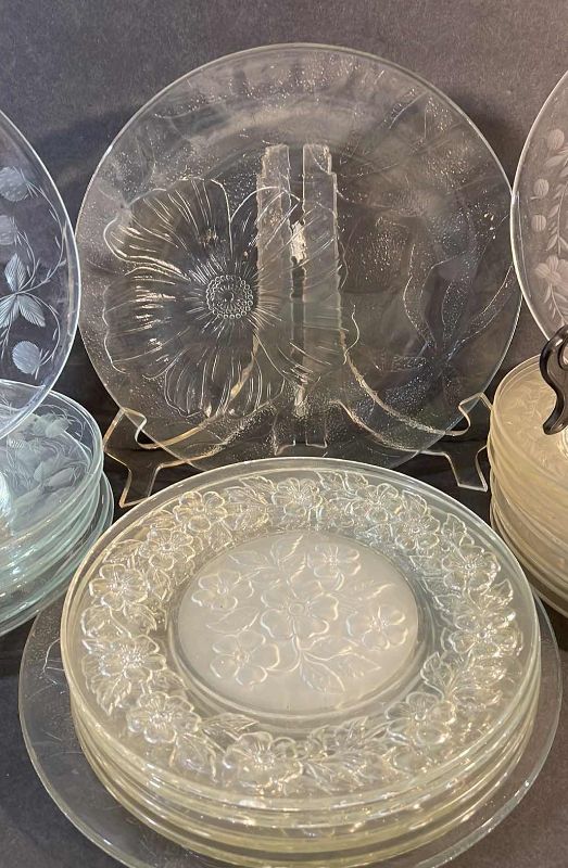 Photo 3 of COLLECTION OF ETCHED GLASS DISHES