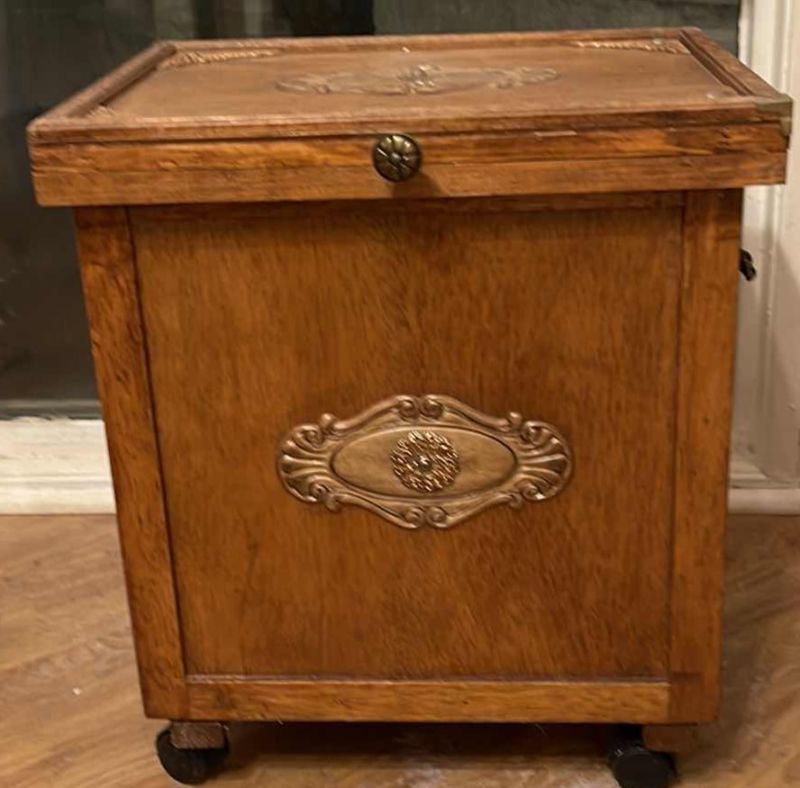 Photo 1 of ANTIQUE ROLLING FILLING CABINET 17x 12x 20