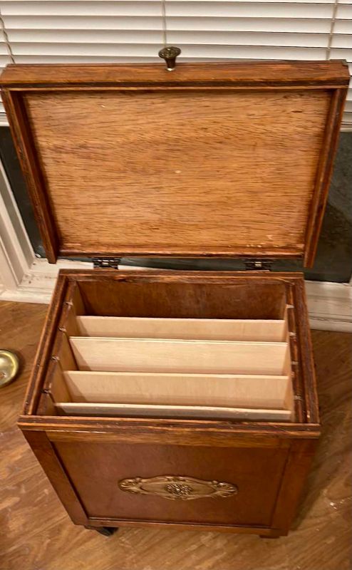 Photo 2 of ANTIQUE ROLLING FILLING CABINET 17x 12x 20