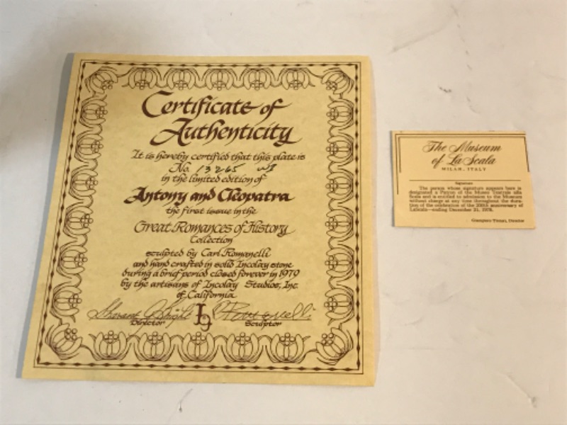 Photo 1 of ALABASTER VINTAGE PLATES WITH COA AND ORIGINAL BOXES