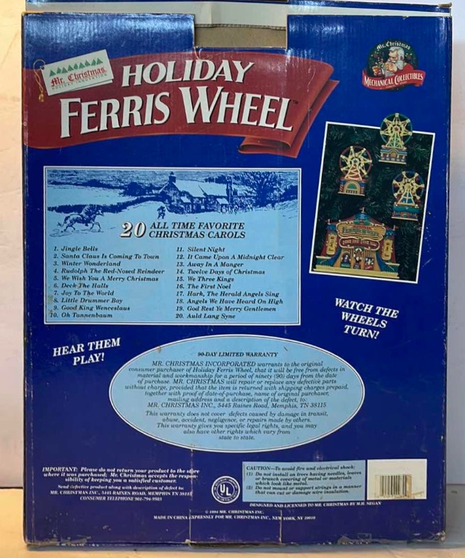 Photo 2 of MR. CHRISTMAS HOLIDAY FERRIS WHEEL NEW OLD STOCK