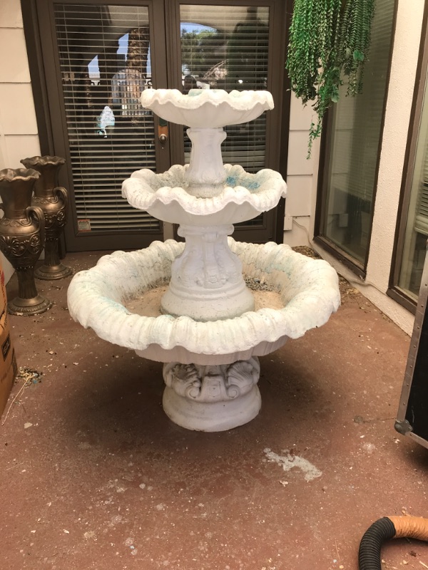 Photo 4 of 3 TIERED ITALIAN CARVED CEMENT FOUNTAIN
H - 62”