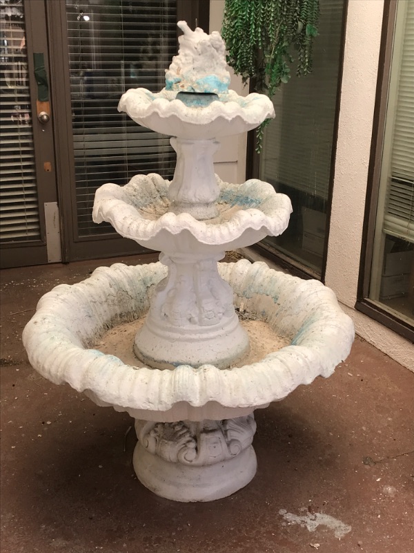 Photo 3 of 3 TIERED ITALIAN CARVED CEMENT FOUNTAIN
H - 62”