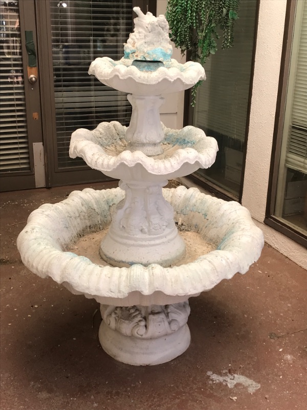 Photo 2 of 3 TIERED ITALIAN CARVED CEMENT FOUNTAIN
H - 62”