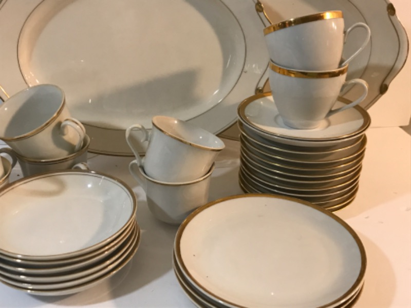 Photo 5 of ASSORTED VINTAGE CHINA- WHITE WITH GOLD TRIM - THOMAS GERMANY,ROYALTON, BRIGITTA & MORE