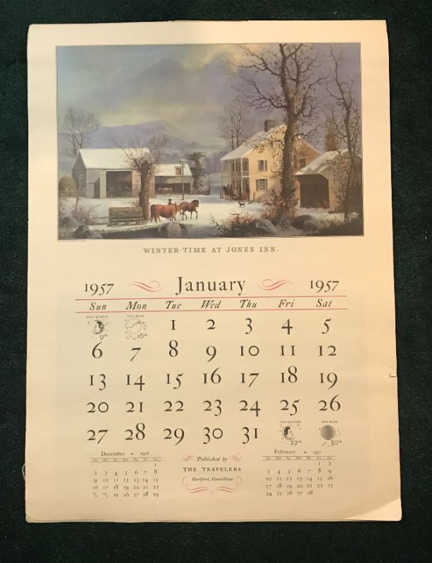 Photo 2 of VINTAGE CALENDAR SCENES - PUBLISHED BY THE TRAVELERS & MORE