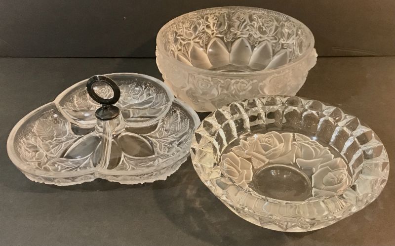 Photo 1 of FLORAL DESIGN RELISH TRAY, BOWLS & MORE