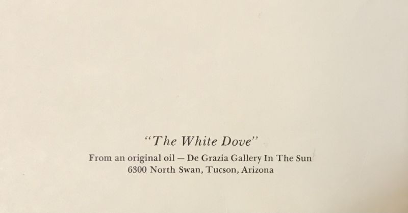 Photo 5 of DE GRAZIA SPECIAL EDITION “THE WHITE DOVE” SIGNED BY ARTIST 1979 FOR ROBERTA