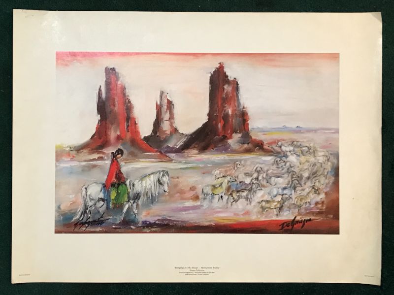 Photo 1 of DE GRAZIA LIMITED EDITION “BRINGING IN THE SHEEP - MONUMENT VALLEY" SIGNED BY ARTIST