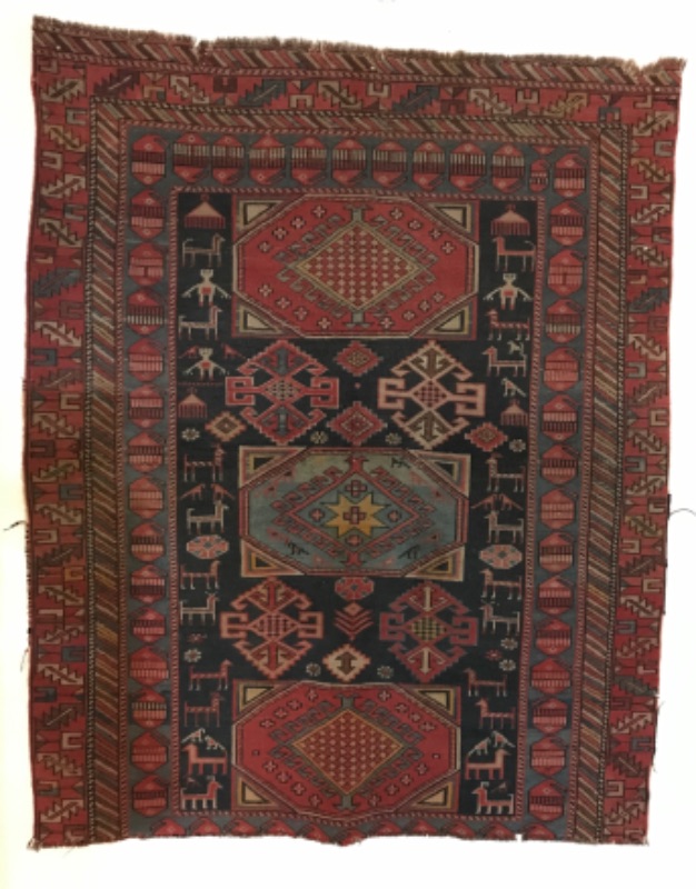 Photo 1 of ANTIQUE PERSIAN KARABAGH RUG 36”x60”