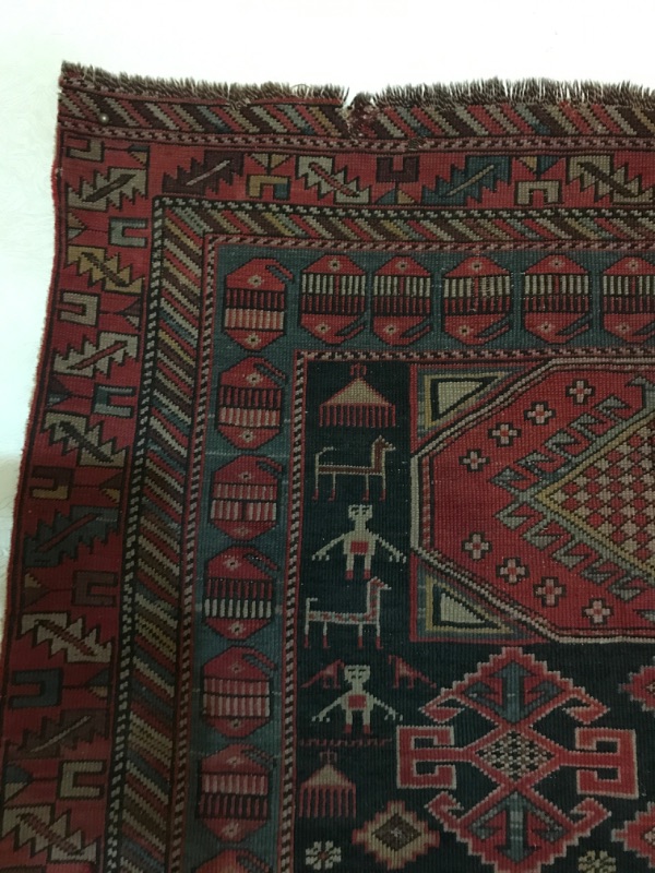 Photo 2 of ANTIQUE PERSIAN KARABAGH RUG 36”x60”