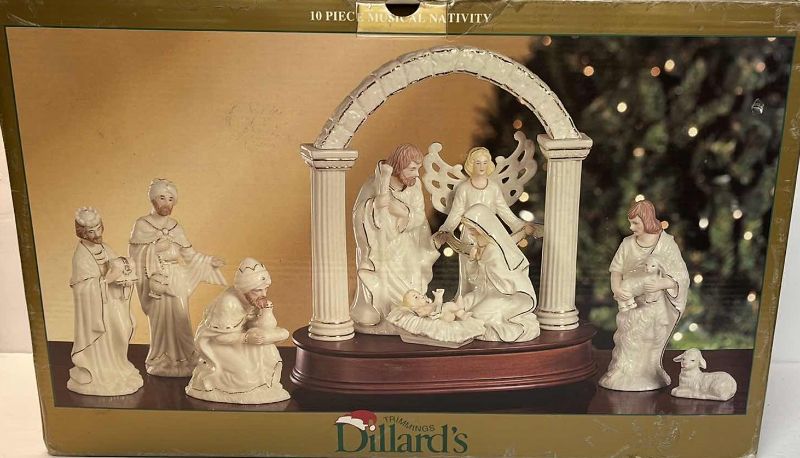 Photo 1 of DILLARDS 10 PIECE MUSICAL NATIVITY SCENE & NATIVITY VOTIVE SCENE