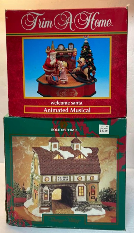 Photo 2 of TRIM A HOME ANIMATED MUSICAL SANTA AND HOLIDAY TIME CHRISTMAS VILLAGE HOMES