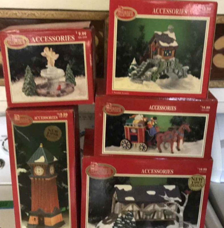 Photo 1 of DICKENS COLLECTABLES PORCELAIN ACCESSORIES FOR CHRISTMAS VILLAGE