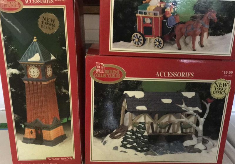 Photo 2 of DICKENS COLLECTABLES PORCELAIN ACCESSORIES FOR CHRISTMAS VILLAGE