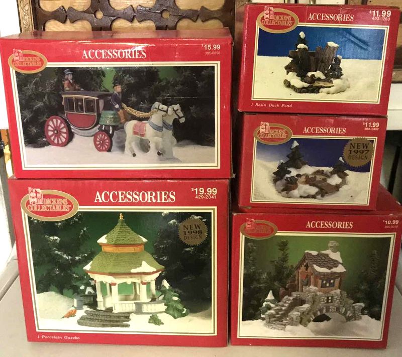 Photo 1 of DICKENS COLLECTABLES PORCELAIN ACCESSORIES FOR CHRISTMAS VILLAGE