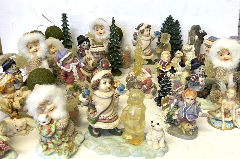 Photo 1 of VINTAGE CHRISTMAS FIGURINES- FUR TRIMMED CUTIE & MORE