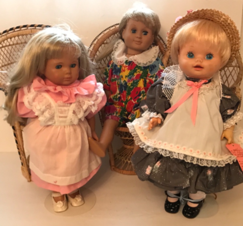 Photo 1 of VINTAGE DOLLS WITH STANDS & CHAIRS