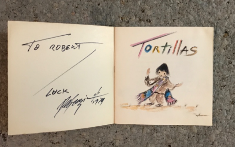 Photo 5 of DeGRAZIA SIGNED TORTILLAS BOOK & RECORD ADDRESSED TO ROBERTA DARREN IN 1974 AND PRINT “BOY WITH ROOSTER AND PLAQUE 