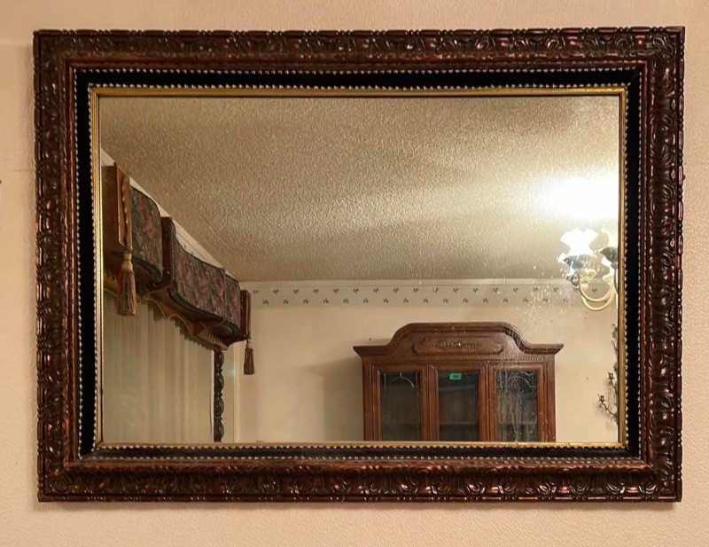 Photo 1 of LARGE ORNATE CARVED MIRROR