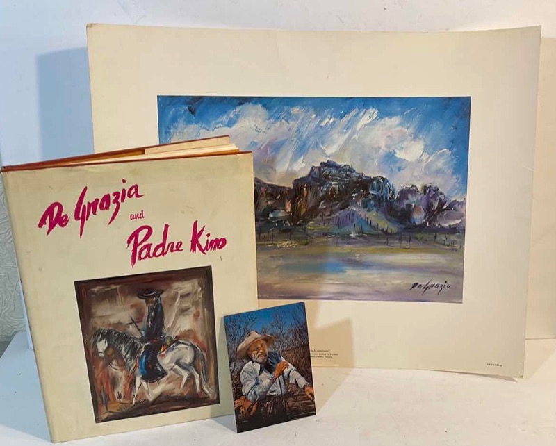 Photo 1 of DE GRAZIA LIMIT EDITION PRINT “SUPERSTITION MOUNTAINS” & DE GRAZIA SIGNED BOOK “TO ROBERTA WISHING HER A MERRY CHRISTMAS AND A HAPPY 1980 ! 