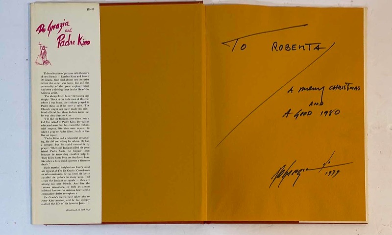 Photo 3 of DE GRAZIA LIMIT EDITION PRINT “SUPERSTITION MOUNTAINS” & DE GRAZIA SIGNED BOOK “TO ROBERTA WISHING HER A MERRY CHRISTMAS AND A HAPPY 1980 ! 