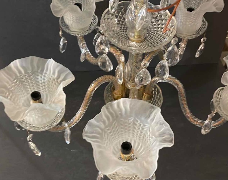 Photo 2 of VINTAGE ITALIAN CEILING CHANDELIER WITH MURANO GLASS 