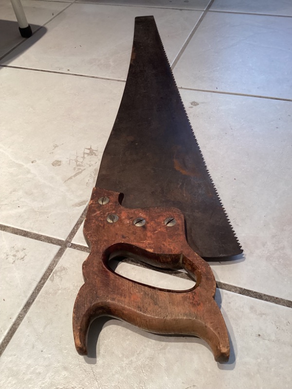 Photo 1 of ANTIQUE WOOD HANDLE SAW