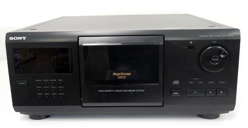 Photo 1 of SONY MEGA STORAGE 200 CD DISC PLAYER CDP-CX205 CD STORAGE HIGH DENSITY LINEAR CONVERTER SYSTEM
