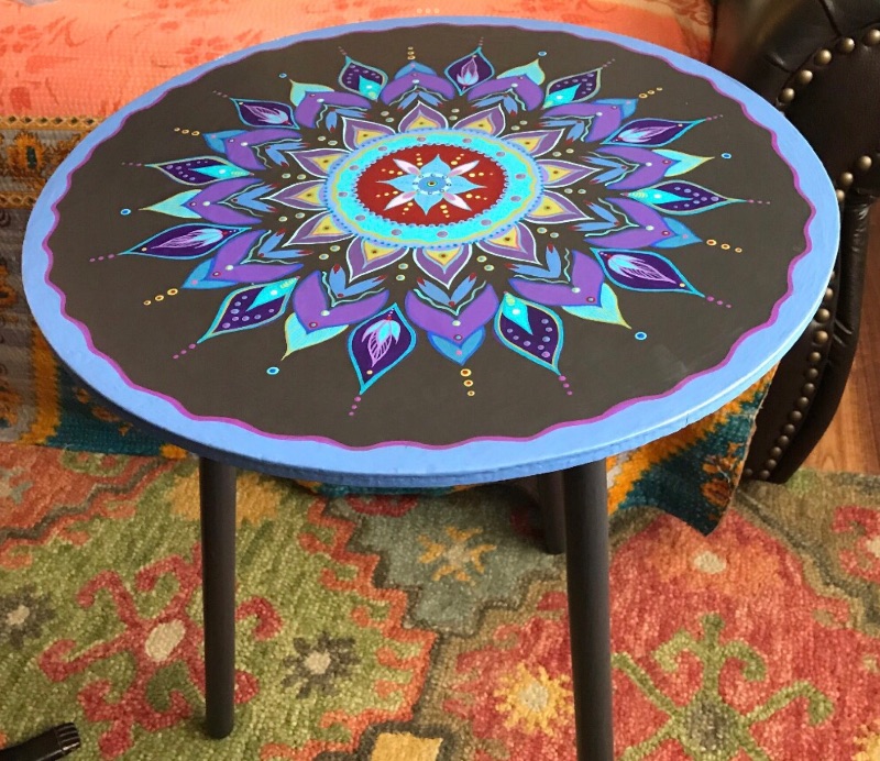 Photo 1 of BOHO EXPRESSIONS HANDCRAFTED MANADALA ACCENT TABLE  24”x24” 