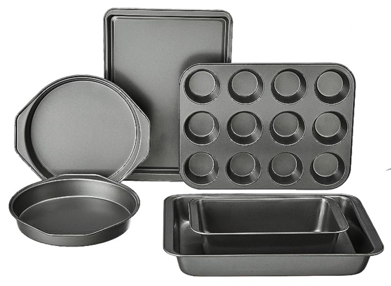 Photo 1 of NiB AMAZON BASICS 6 PIECE NONSTICK, CARBON STEEL OVEN BAKEWARE BAKING SET

