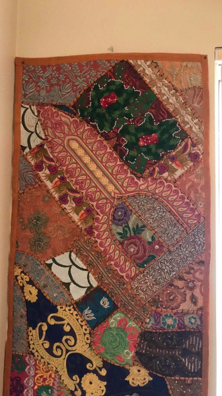 Photo 2 of VINTAGE INDIAN HANDCRAFTED EMBROIDERED TAPESTRY 20”x58”