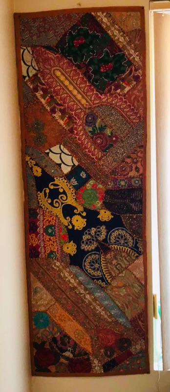 Photo 1 of VINTAGE INDIAN HANDCRAFTED EMBROIDERED TAPESTRY 20”x58”