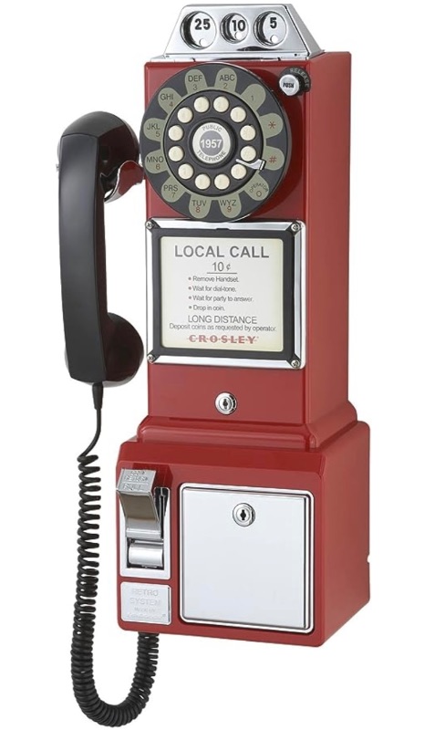 Photo 2 of CROSLEY CR56-RE 1950'S PAYPHONE WITH PUSH BUTTON TECHNOLOGY, RED

