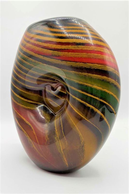 Photo 1 of DALE TIFFANY HAND BLOWN GLASS VASE H10”