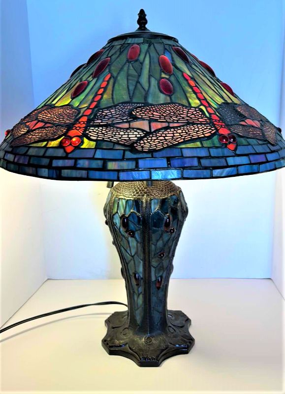 Photo 1 of STAINED GLASS TIFFANY STYLE LAMP 20” x H26”