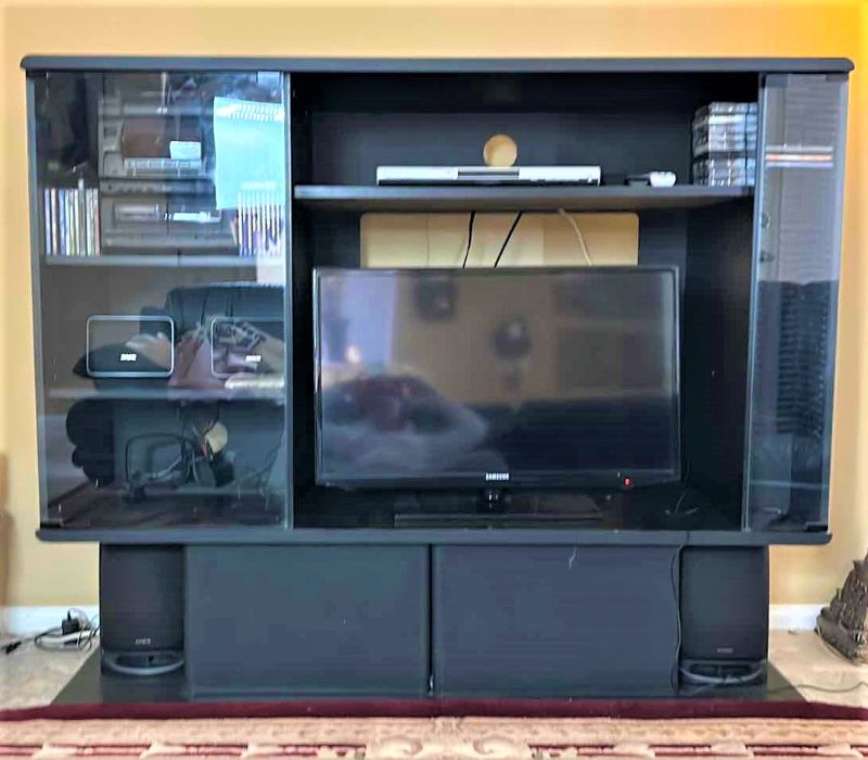 Photo 6 of BLACK ENTERTAINMENT CENTER 58” x 20” x H48” (CONTENTS NOT INCLUDED)