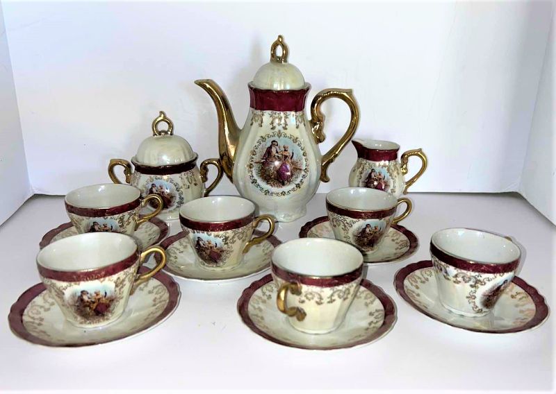 Photo 1 of PORCELAIN COFFEE/TEA SET USA IMPORT COSMOS MADE IN JAPAN