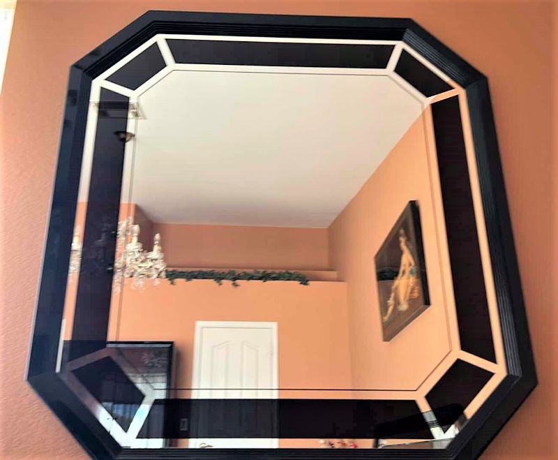 Photo 1 of ITALIAN ART DECO BLACK WOOD LACQUER AND MIRROR 46” x 49”
