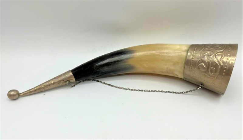 Photo 1 of HORN WITH METAL ACCENTS, LENGTH 11.5”