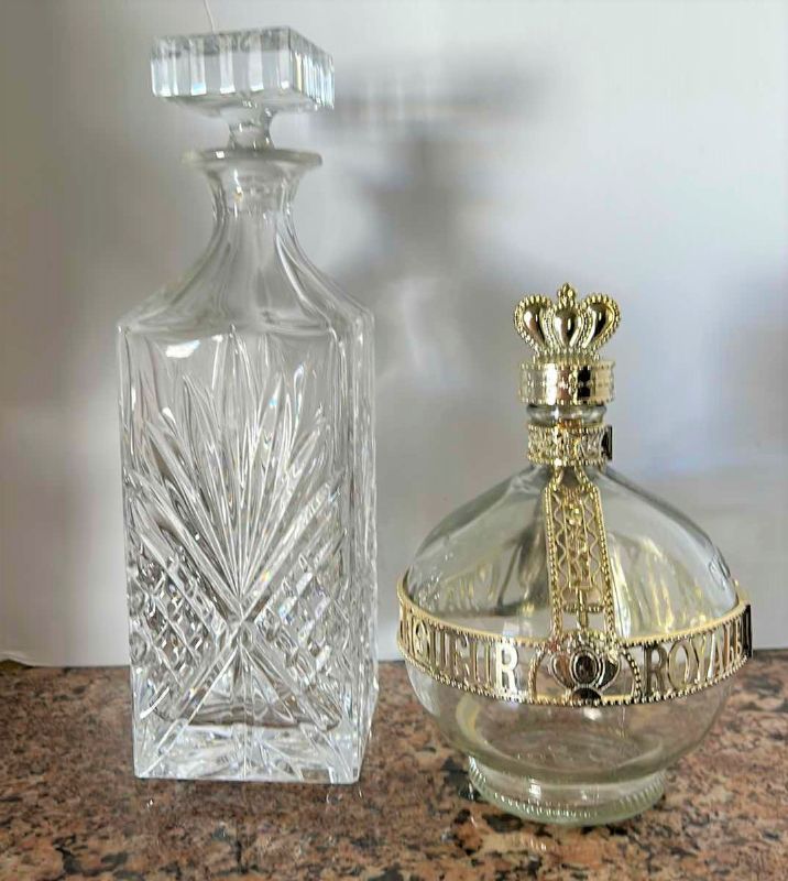 Photo 1 of CRYSTAL DECANTER AND DECORATIVE BOTTLE