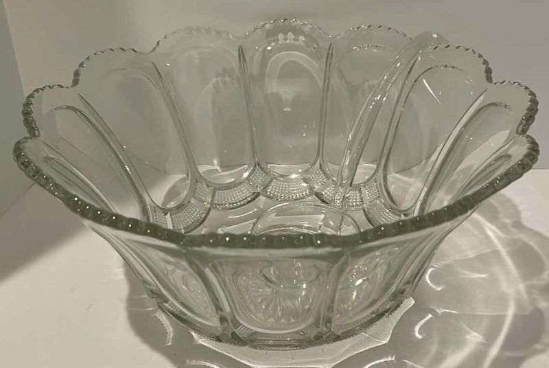 Photo 1 of LARGE CUT CRYSTAL PUNCH BOWL WITH LADEL 14.5” x 7”
