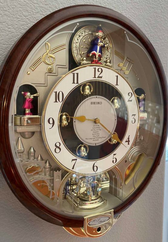 Photo 1 of SEIKO MUSICAL CLOCK PLAYS 8 BEATLES SONGS 14” X 17”