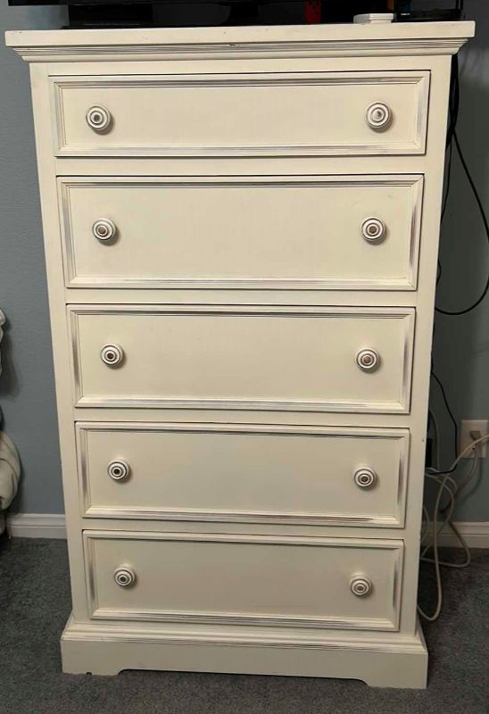 Photo 1 of ASHLEY FURNITURE CREAM FARMHOUSE STYLE DRESSER 33” x 18” x H56”