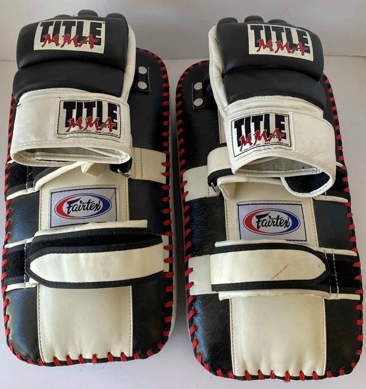 Photo 1 of FAIRTEX STANDARD CURVED KICK PADS AND GLOVES