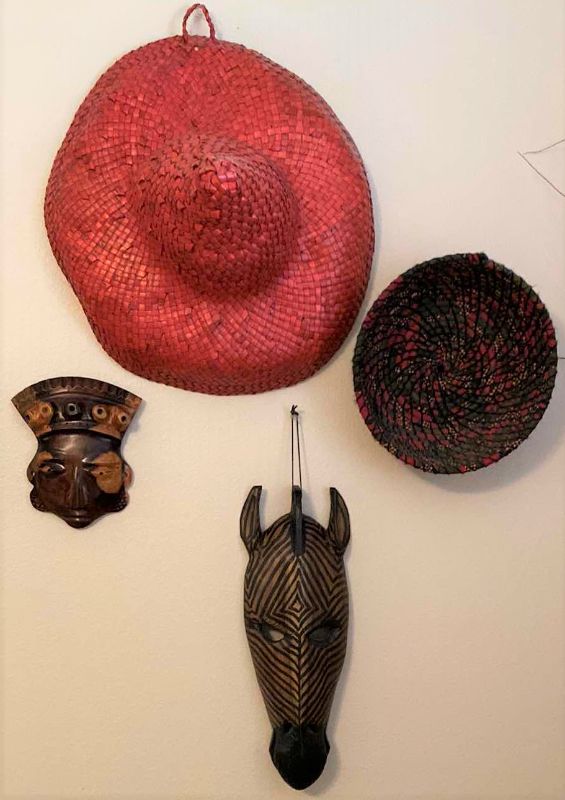 Photo 1 of AFRICAN WALL MASKS AND HATS LARGEST MASK 5” X 16”